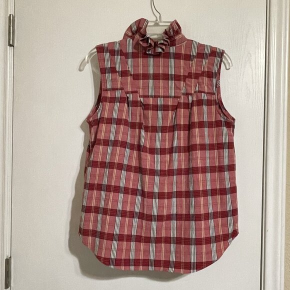 KMJ Kate McHale Jensen Red Gingham Olivia Blouse Top - Size Small - Picture 2 of 3
